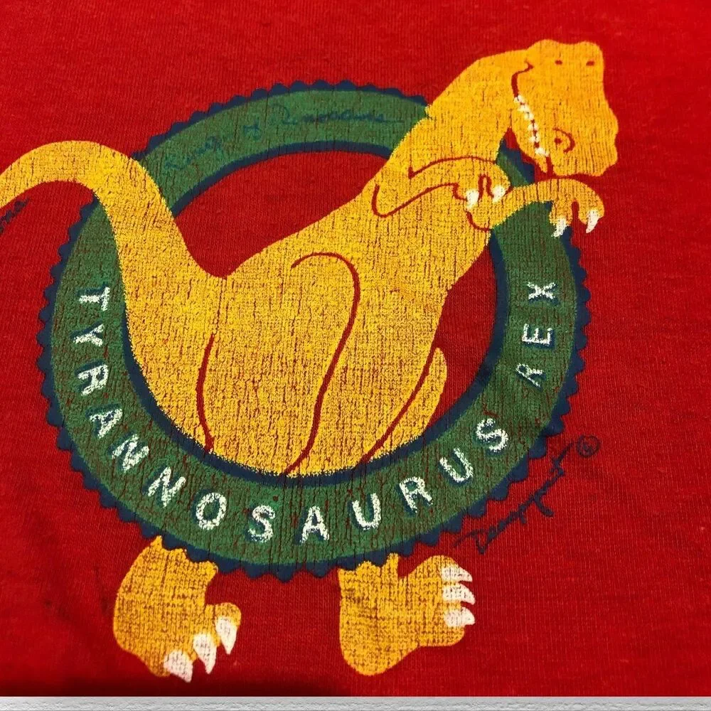 VTG T-Rex Red Size 6 Mary Ellis Designpoint Single Stitch Tee Shirt